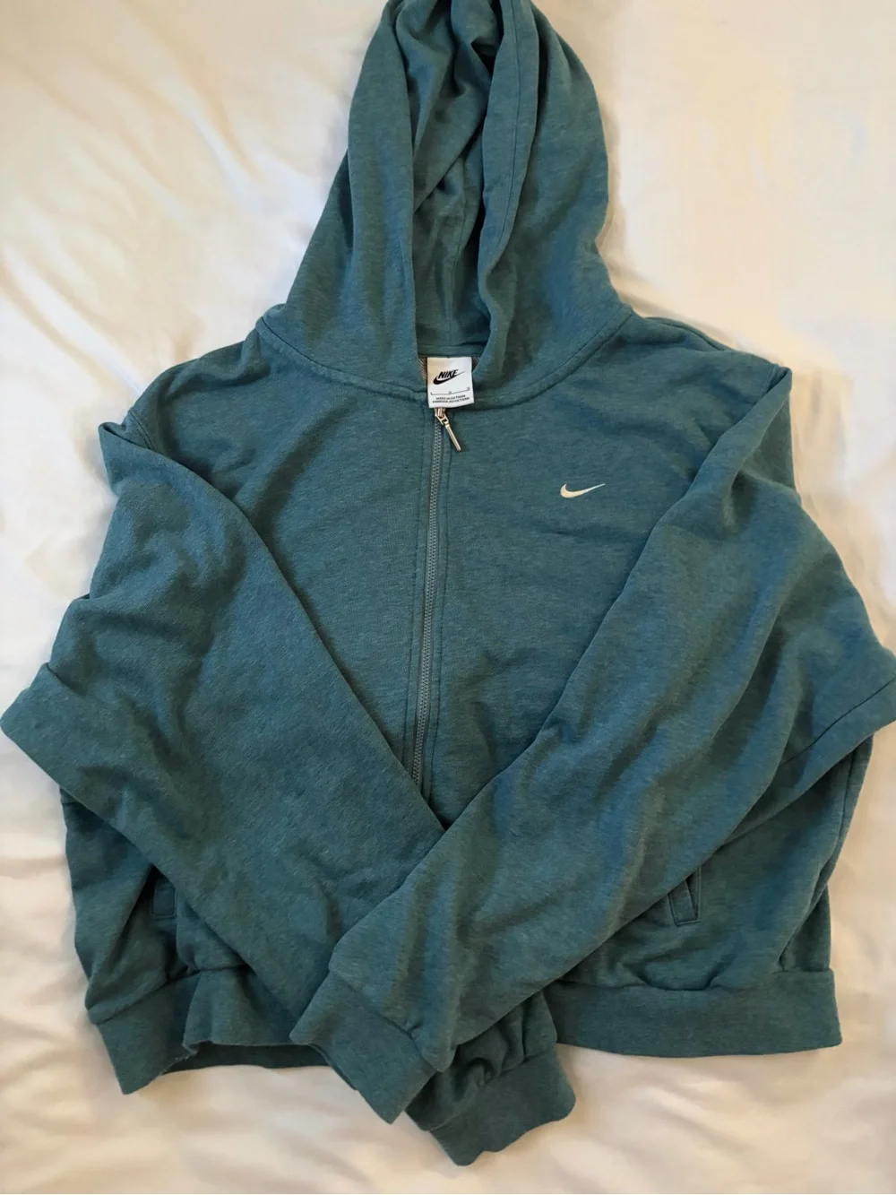 Nike Women’s Teal Zip Hoodie Jacket with Swoosh